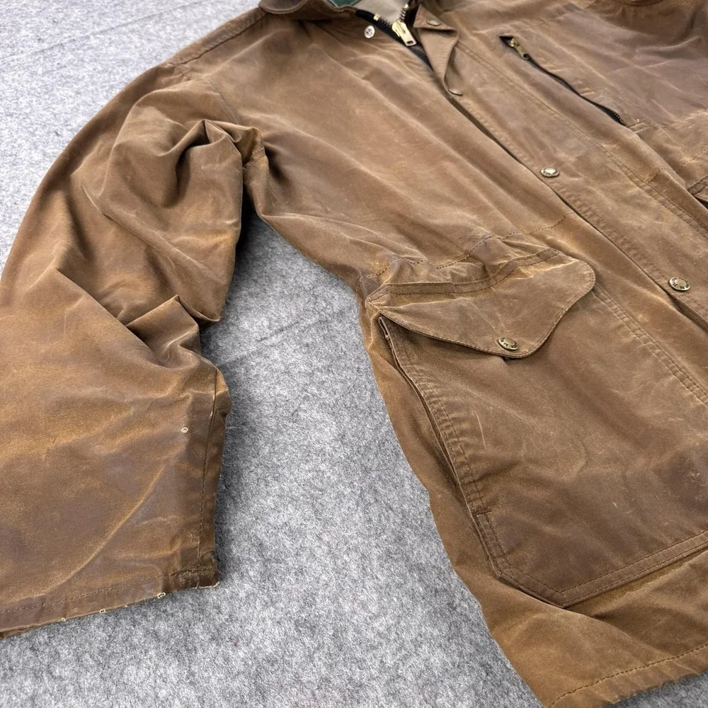 Filson Coat Mens XL Brown Waxed Cotton Canvas Field Hunting Workwear USA